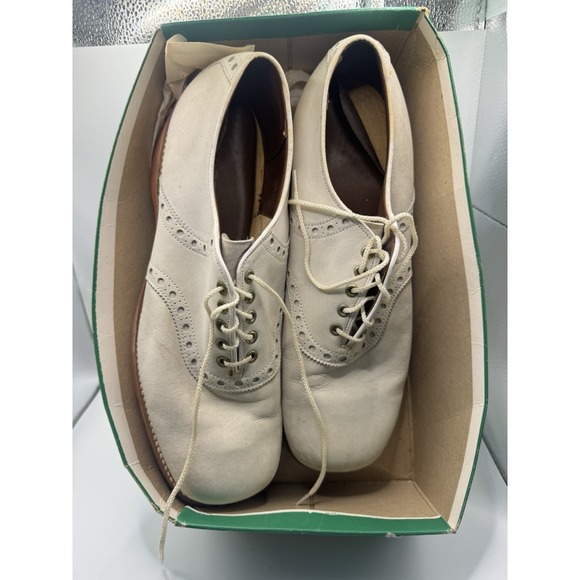 Manly Bands Other - Rare Vintage Manly Shoes 12 D White Saddle Suede 1970s